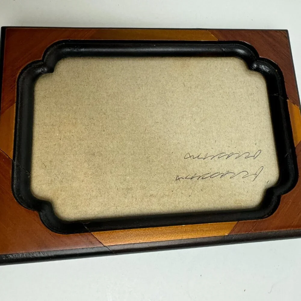 FETCO Handcrafted  Marquetry Wooden Brown Picture Frame